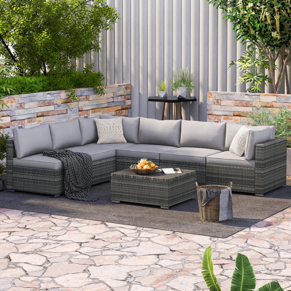 Patio corner best sale sofa set